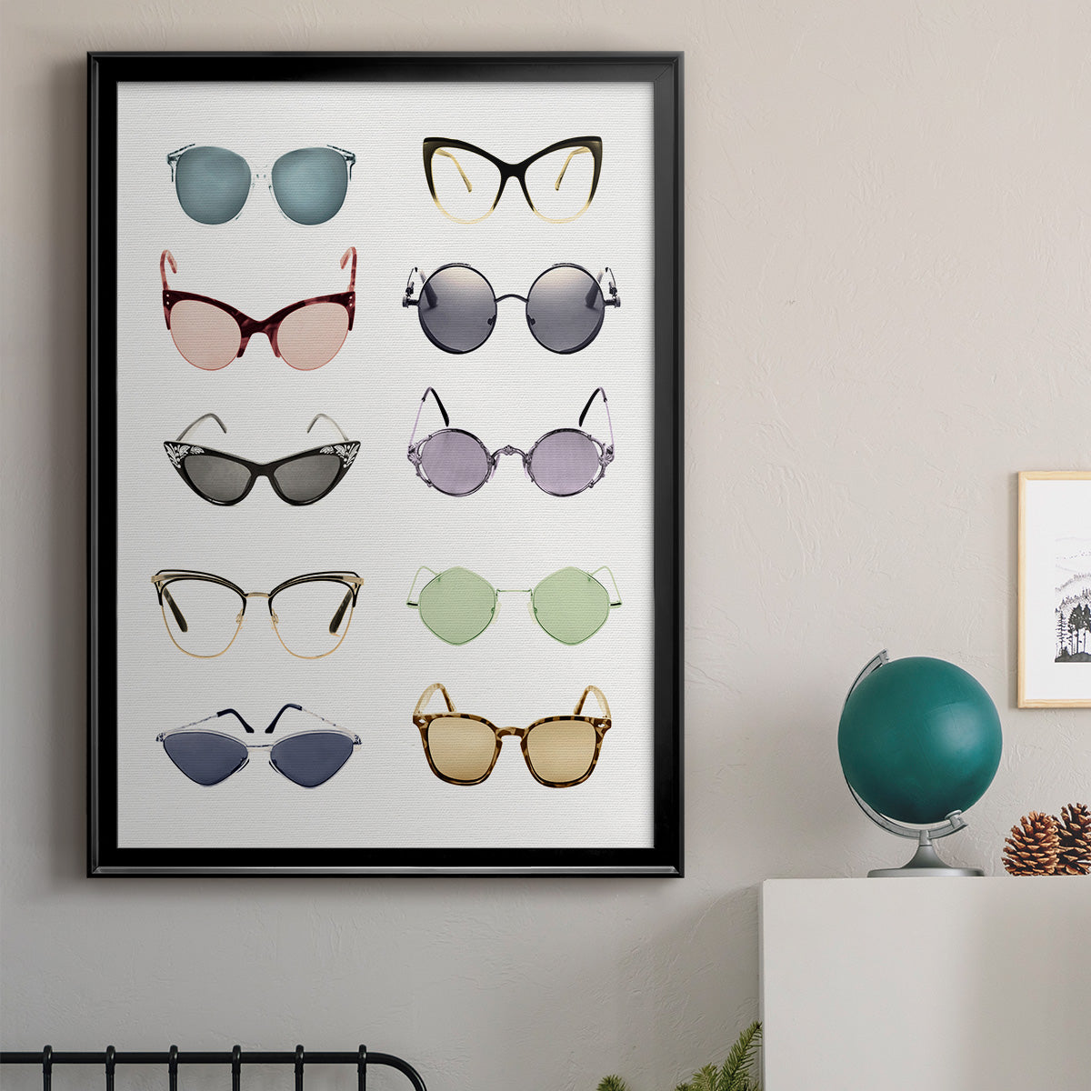 Vintage Glasses I - Modern Framed Canvas Print
