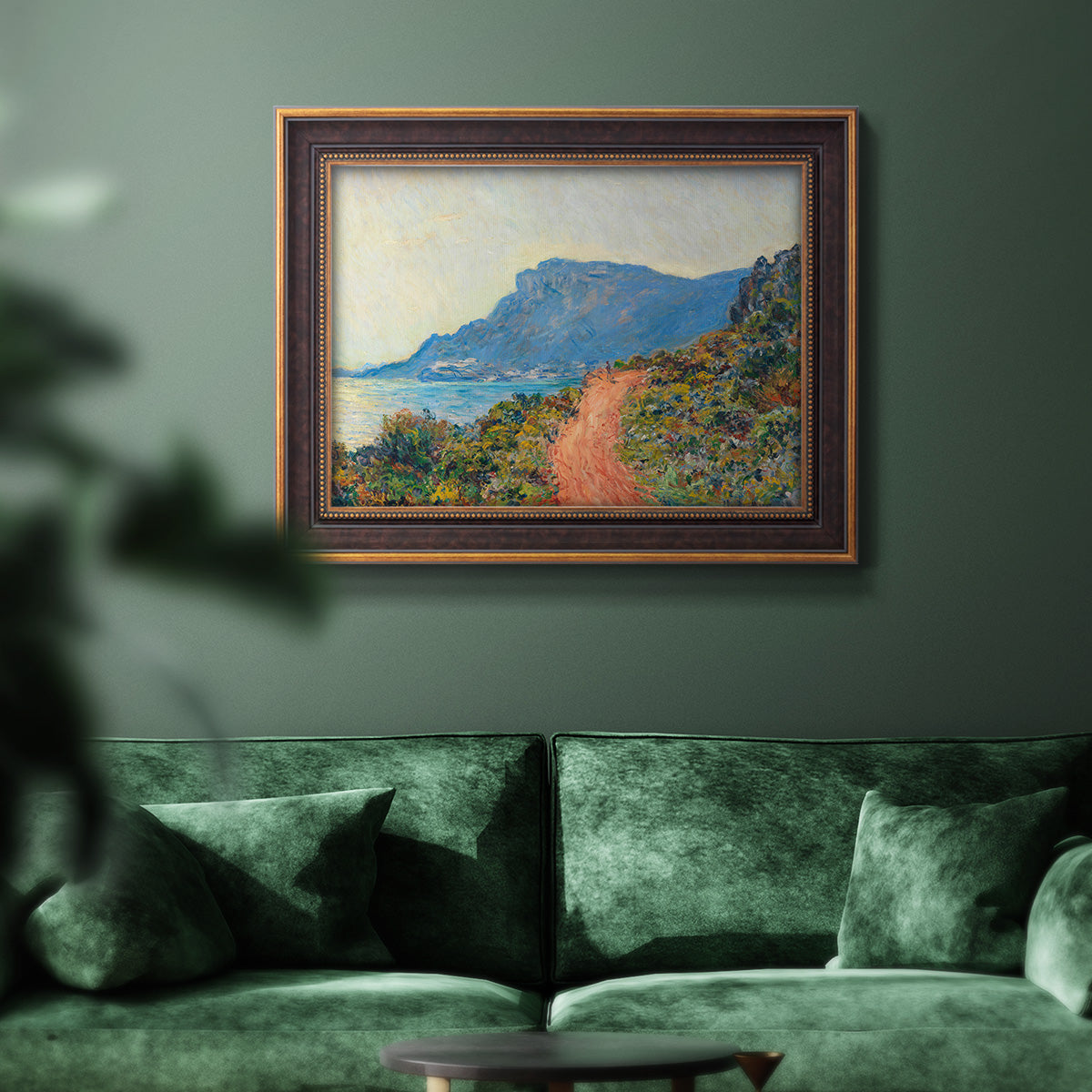 Affiche La Corniche près de Monaco Peinture - Ornate Framed Canvas Print