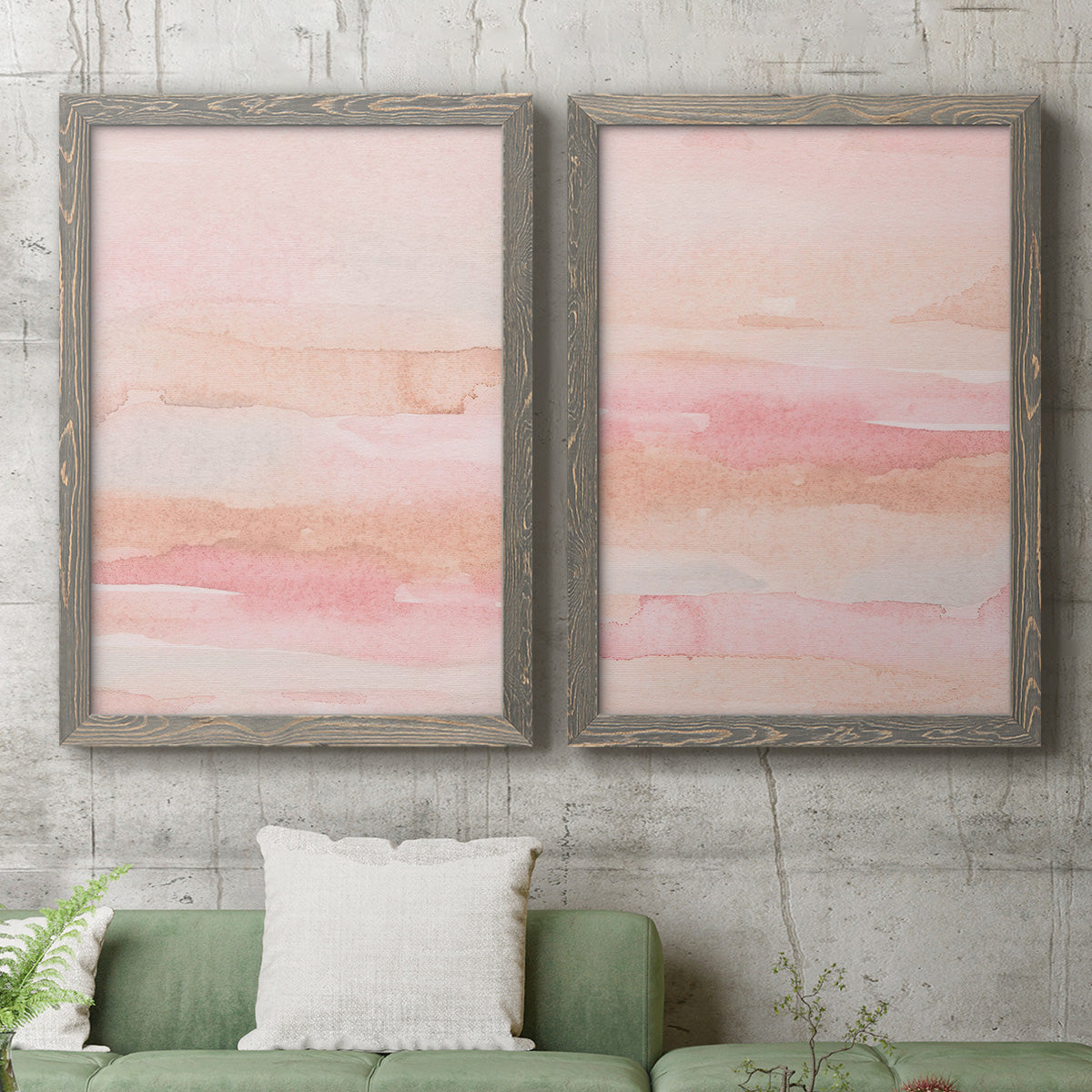 Rose Fade I - Premium Framed Canvas 2 Piece Set - Ready to Hang