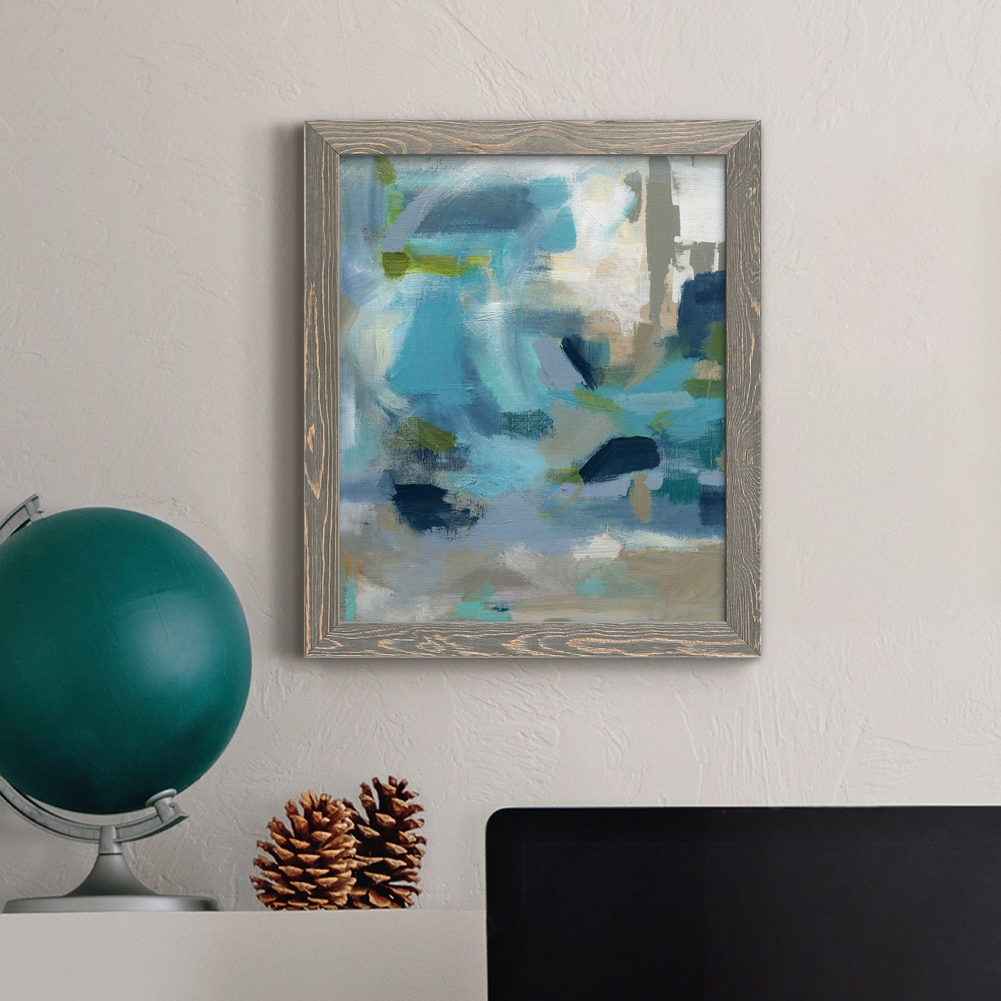 Circle the Beachfront - Barnwood Framed Canvas Print