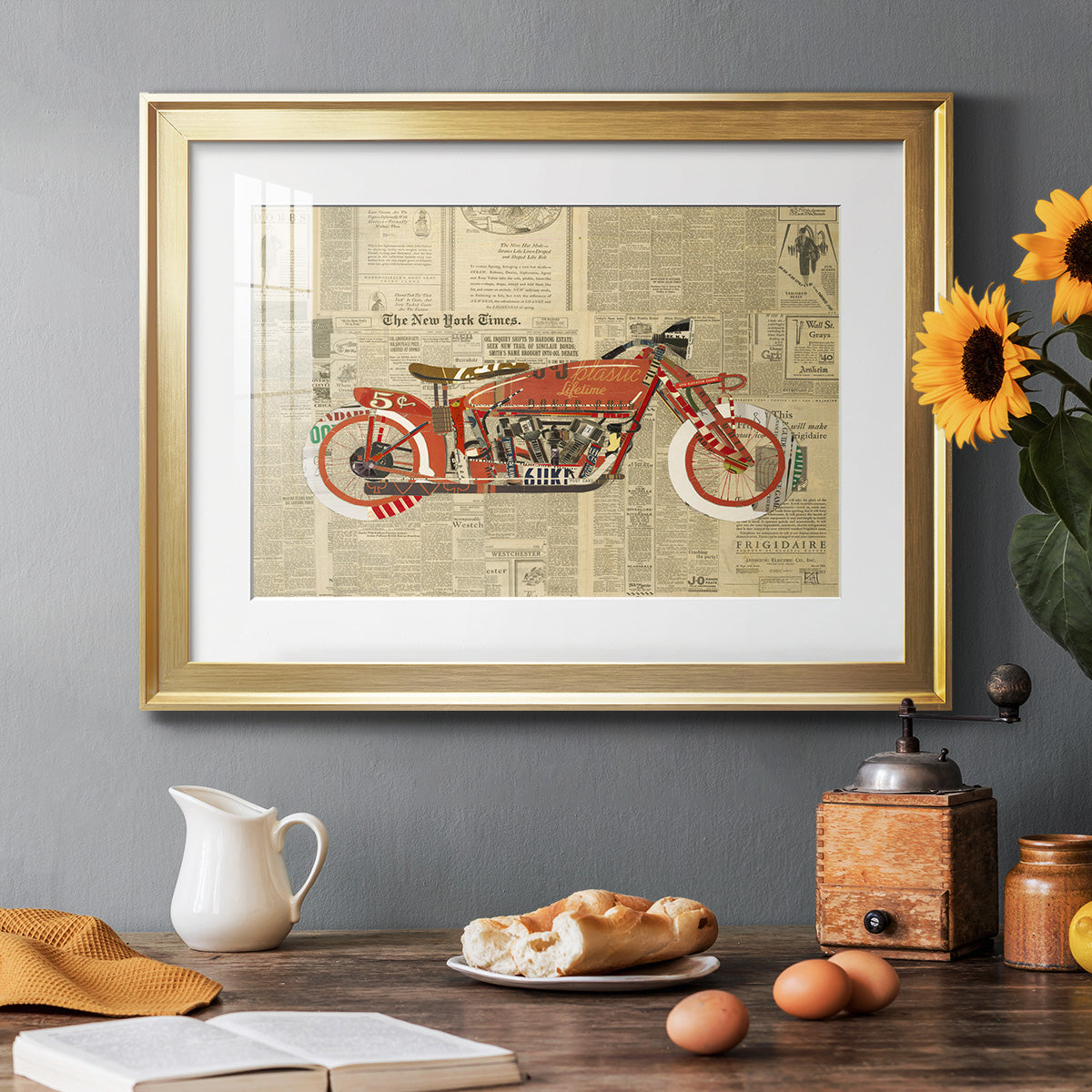 Vintage Red Premium Framed Print - Ready to Hang