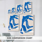 Size comparison chart for canvas art prints, showing multiple size options.