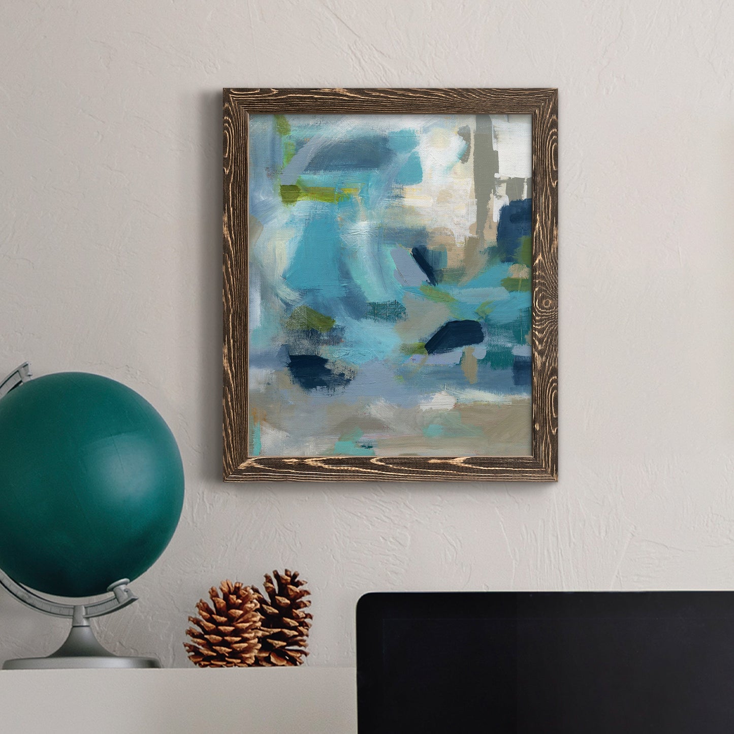 Circle the Beachfront - Barnwood Framed Canvas Print