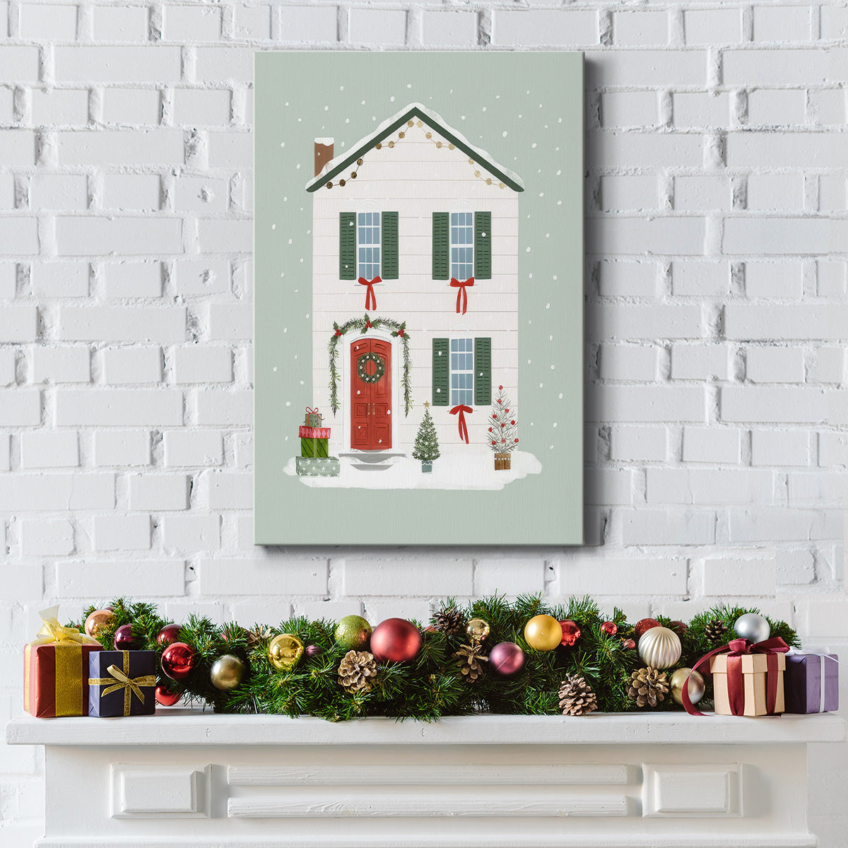 Festive Front Door III - Gallery Wrapped Canvas