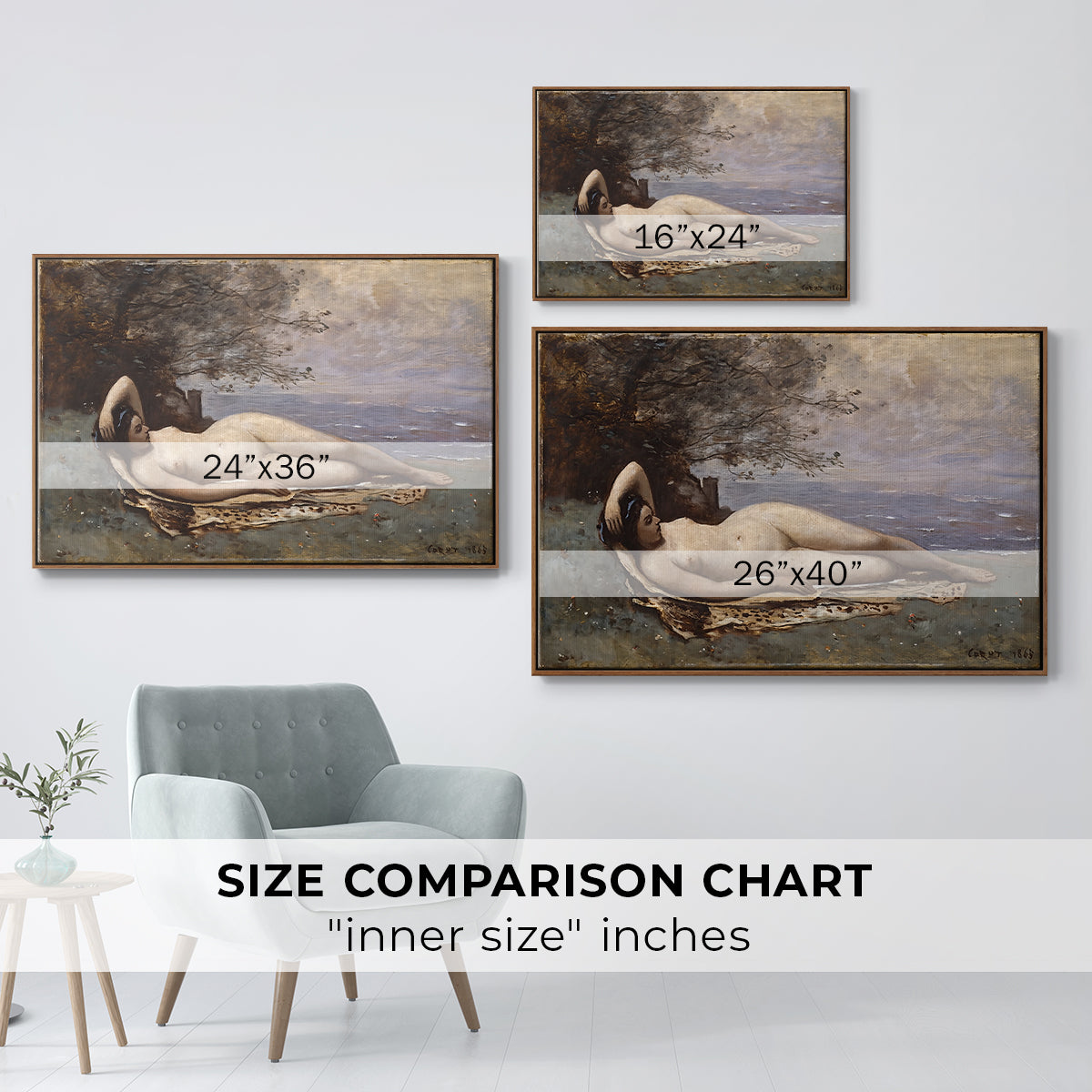 Bacchante by the Sea, 1865 - Floater Framed Canvas Print