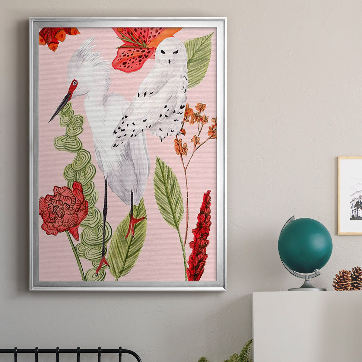 Birds in Motion III - Modern Framed Canvas Print