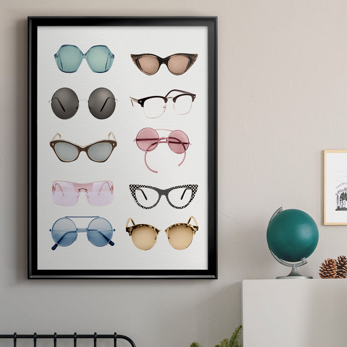 Vintage Glasses II - Modern Framed Canvas Print