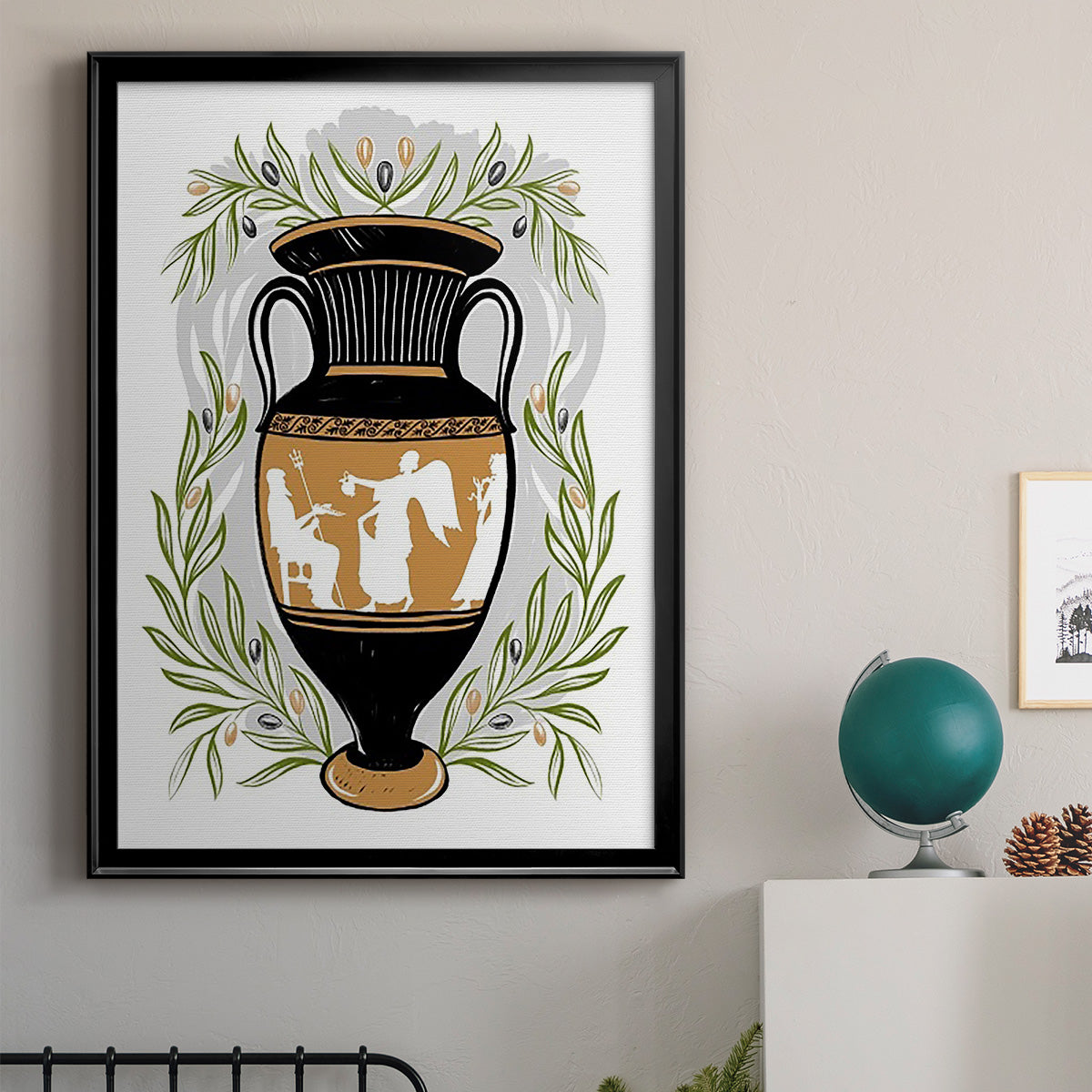 Greek Vases II - Modern Framed Canvas Print