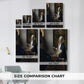 Size comparison chart for canvas art prints, showing multiple size options.