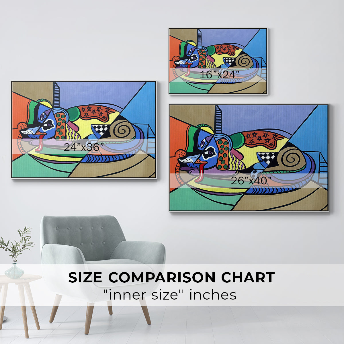 A Dog Named Picasso - Floater Framed Canvas Print