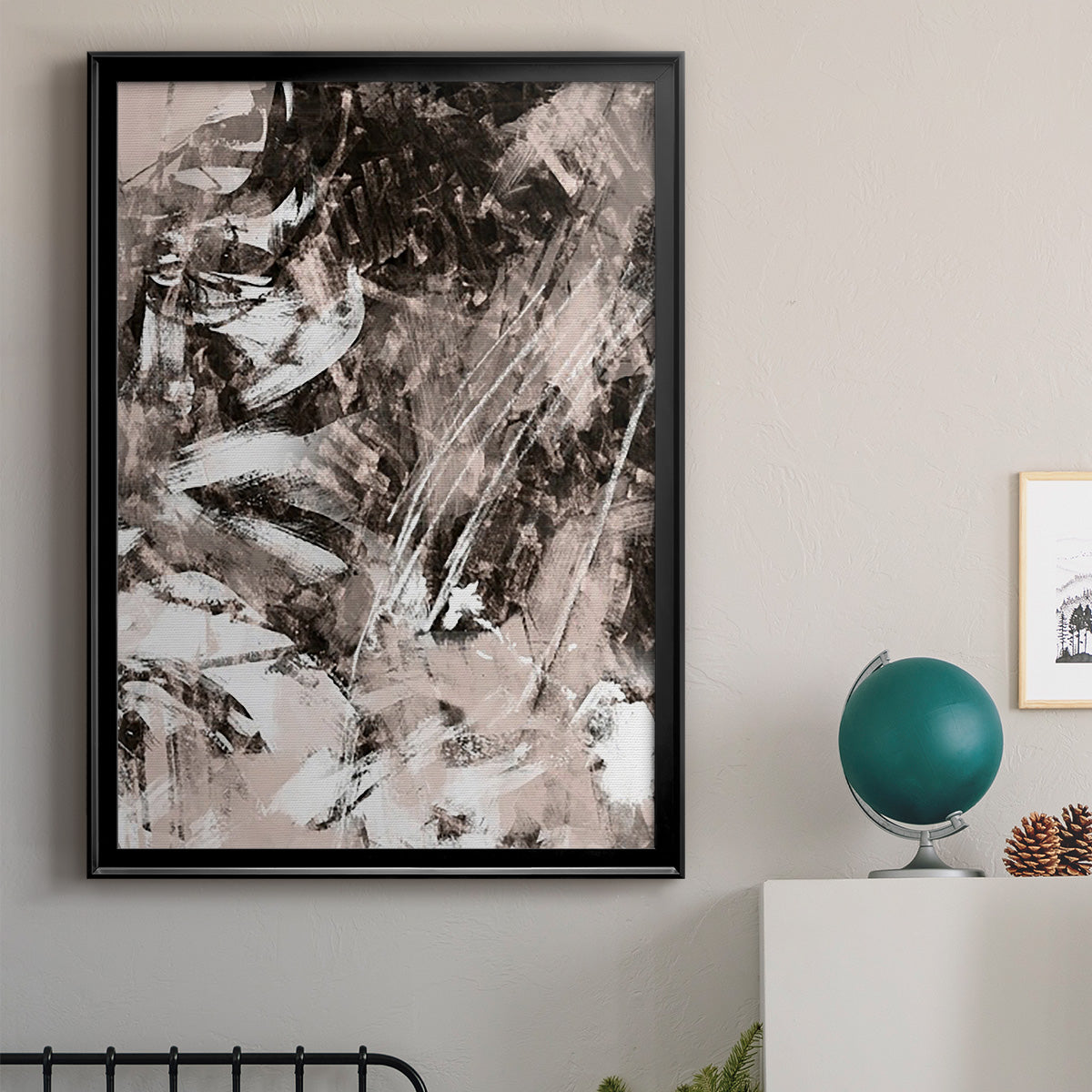 Blush Blackboard II - Modern Framed Canvas Print