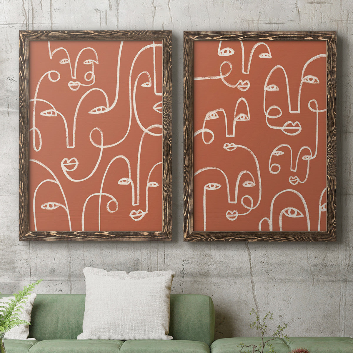 Connected Expressions I - Premium Framed Canvas 2 Piece Set - Ready to Hang