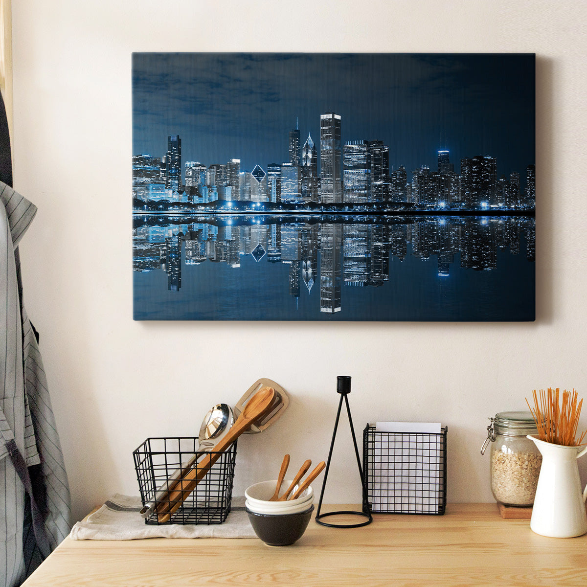 Chicago At Night - Canvas Art Print