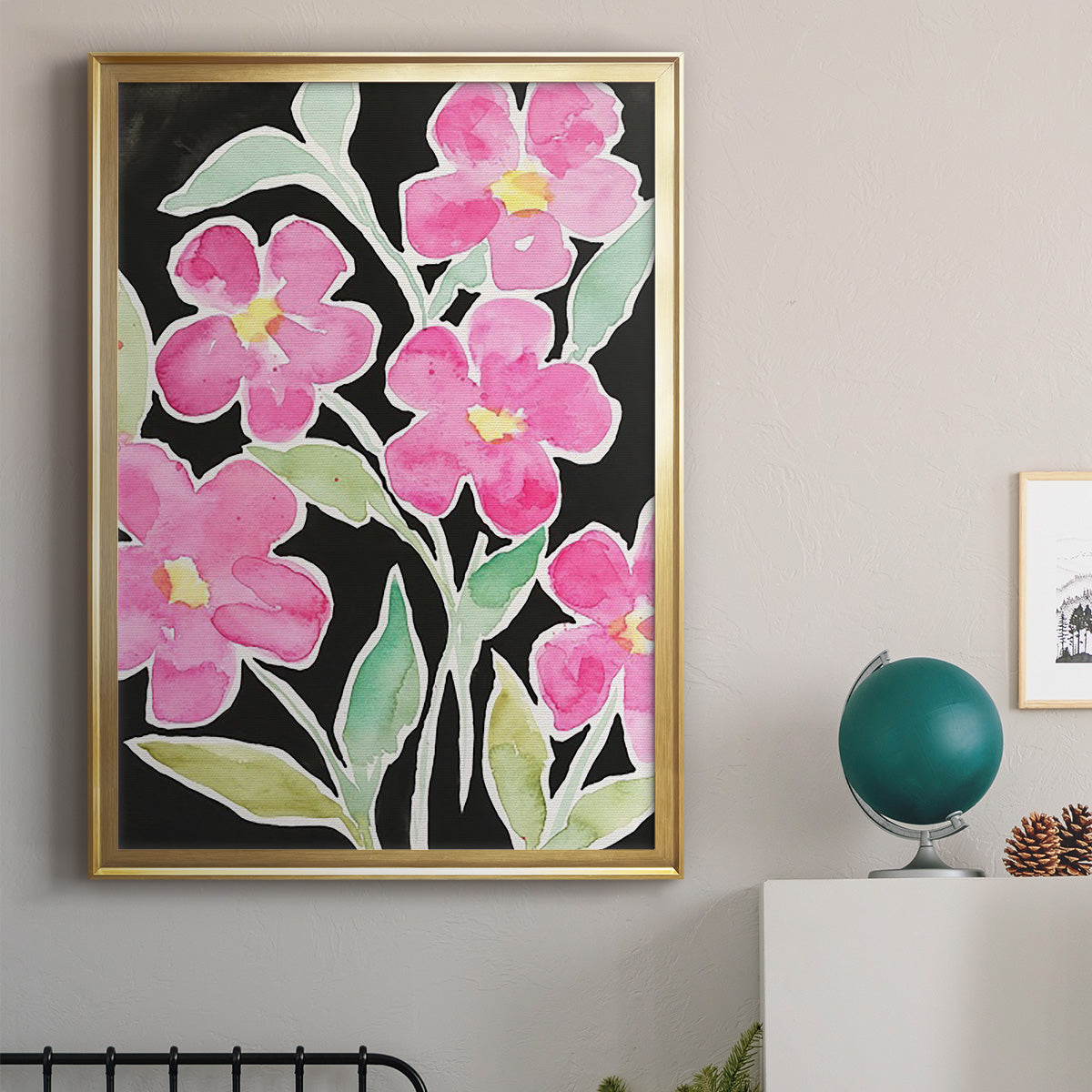 Floral Choir - Modern Framed Canvas Print