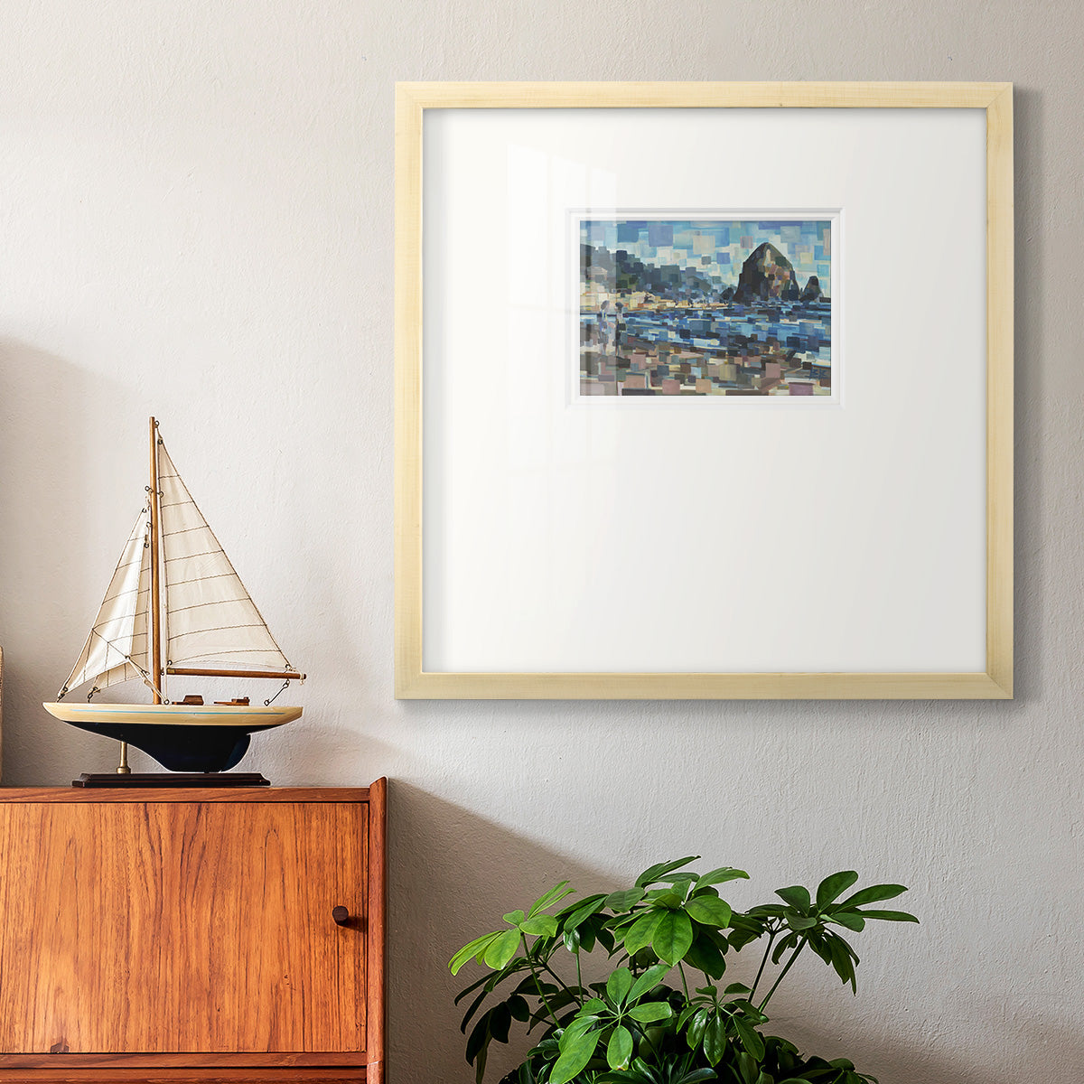 Evening in Cannon Beach- Premium Framed Print Double Matboard