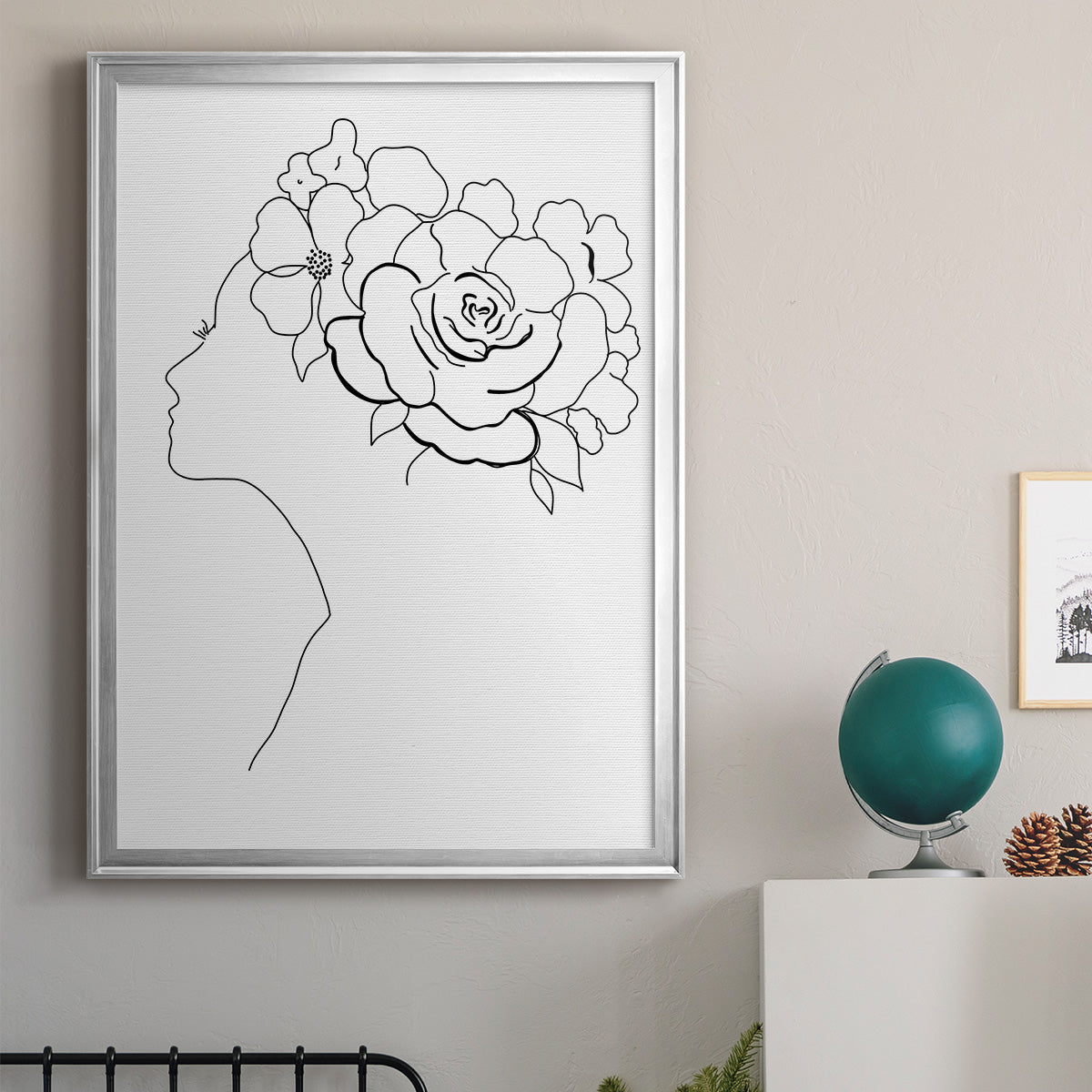 Fashion Floral Sketch II - Modern Framed Canvas Print