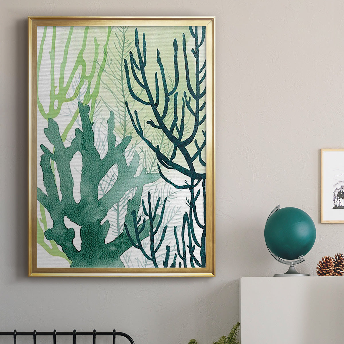 Textured Coral I - Modern Framed Canvas Print
