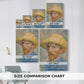 Size comparison chart for canvas art prints, showing multiple size options.
