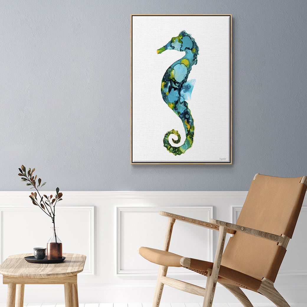 Seahorse - Framed Premium Gallery Wrapped Canvas L Frame - Ready to Hang