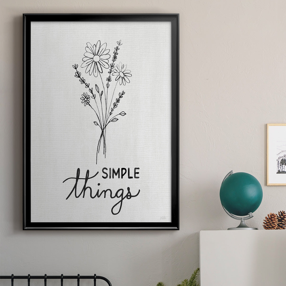 Simple Things Sketch - Modern Framed Canvas Print