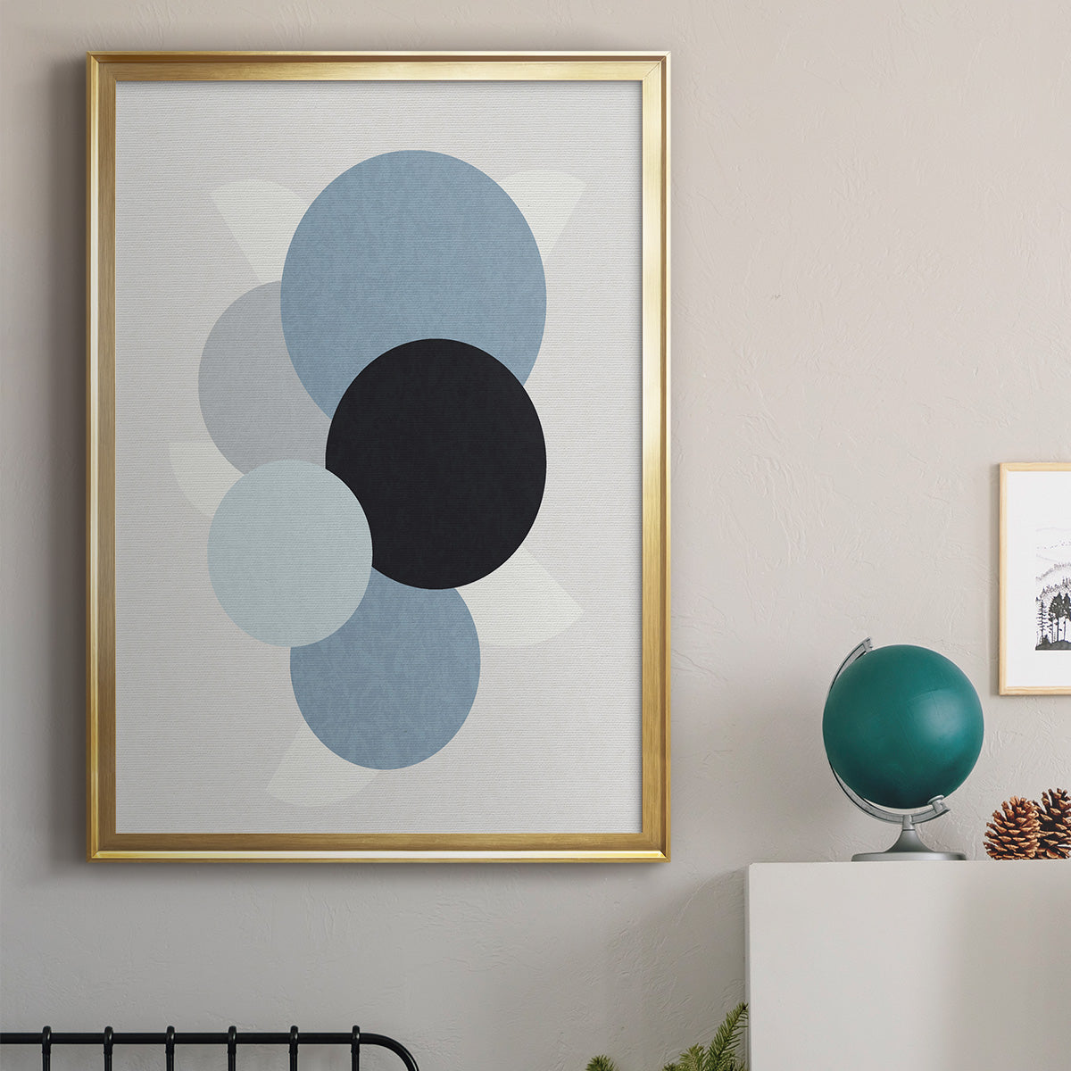 Shapely Blues II - Modern Framed Canvas Print