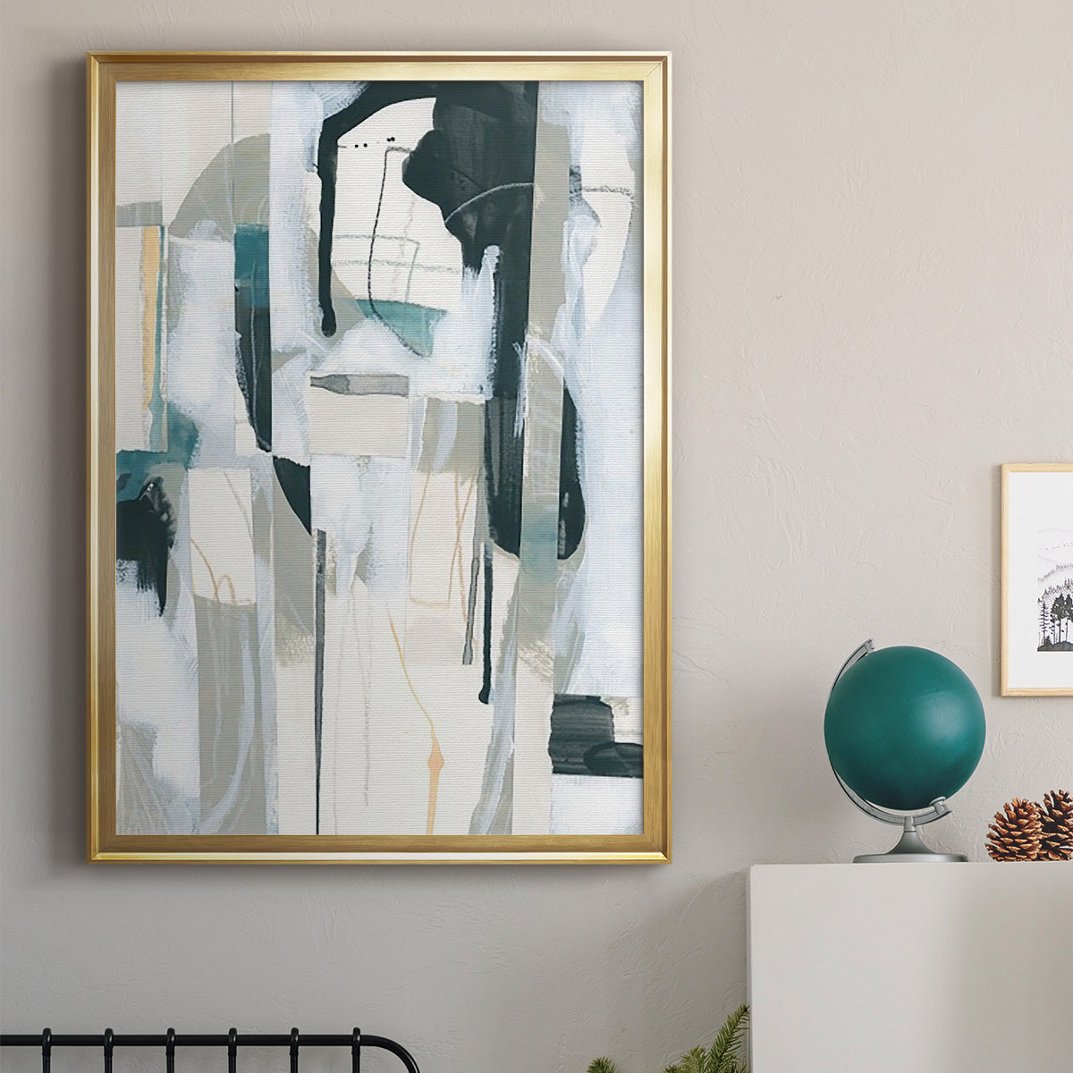 Sea Cavern Strata II - Modern Framed Canvas Print