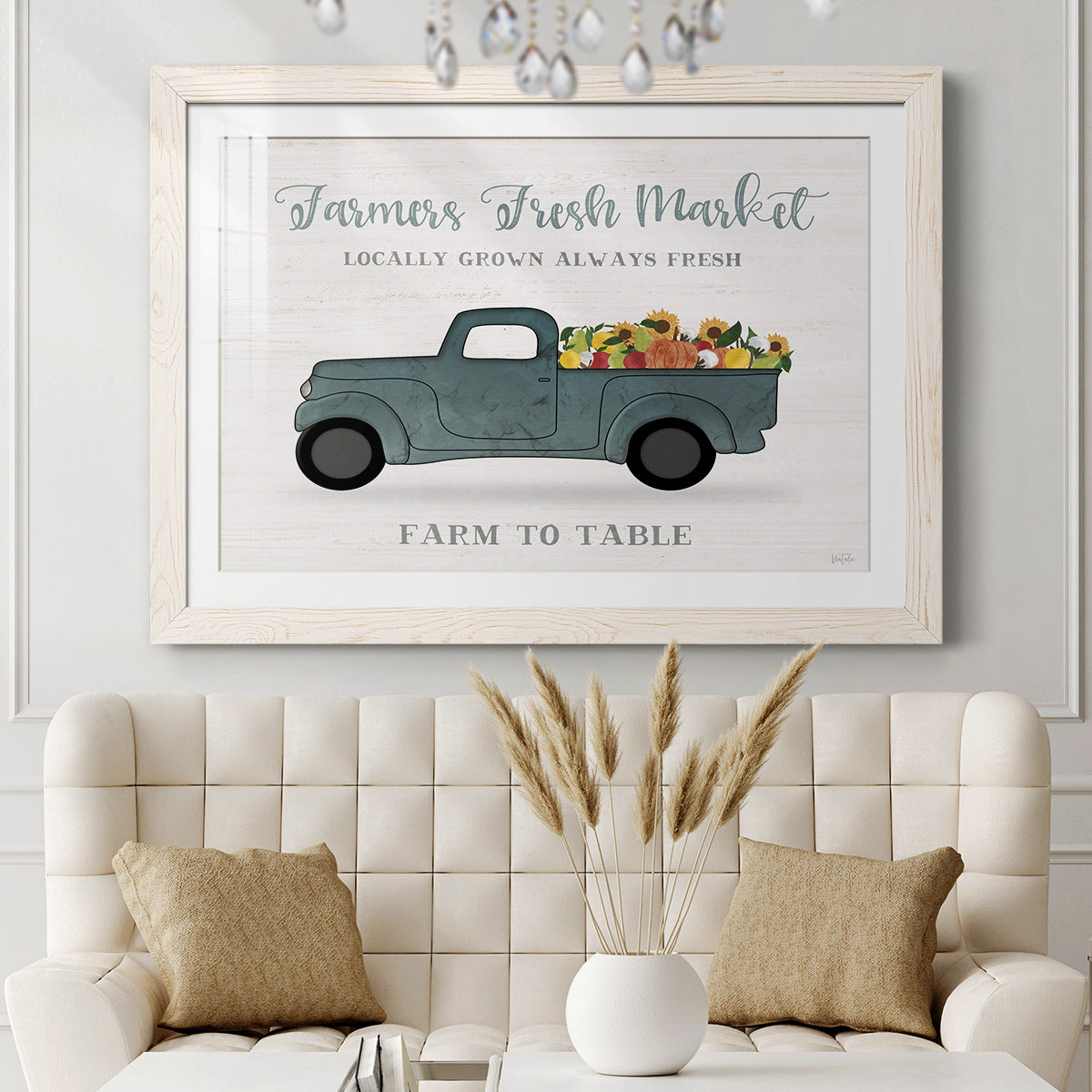 Fresh Sunflowers Truck - Barnwood Framed Art Print