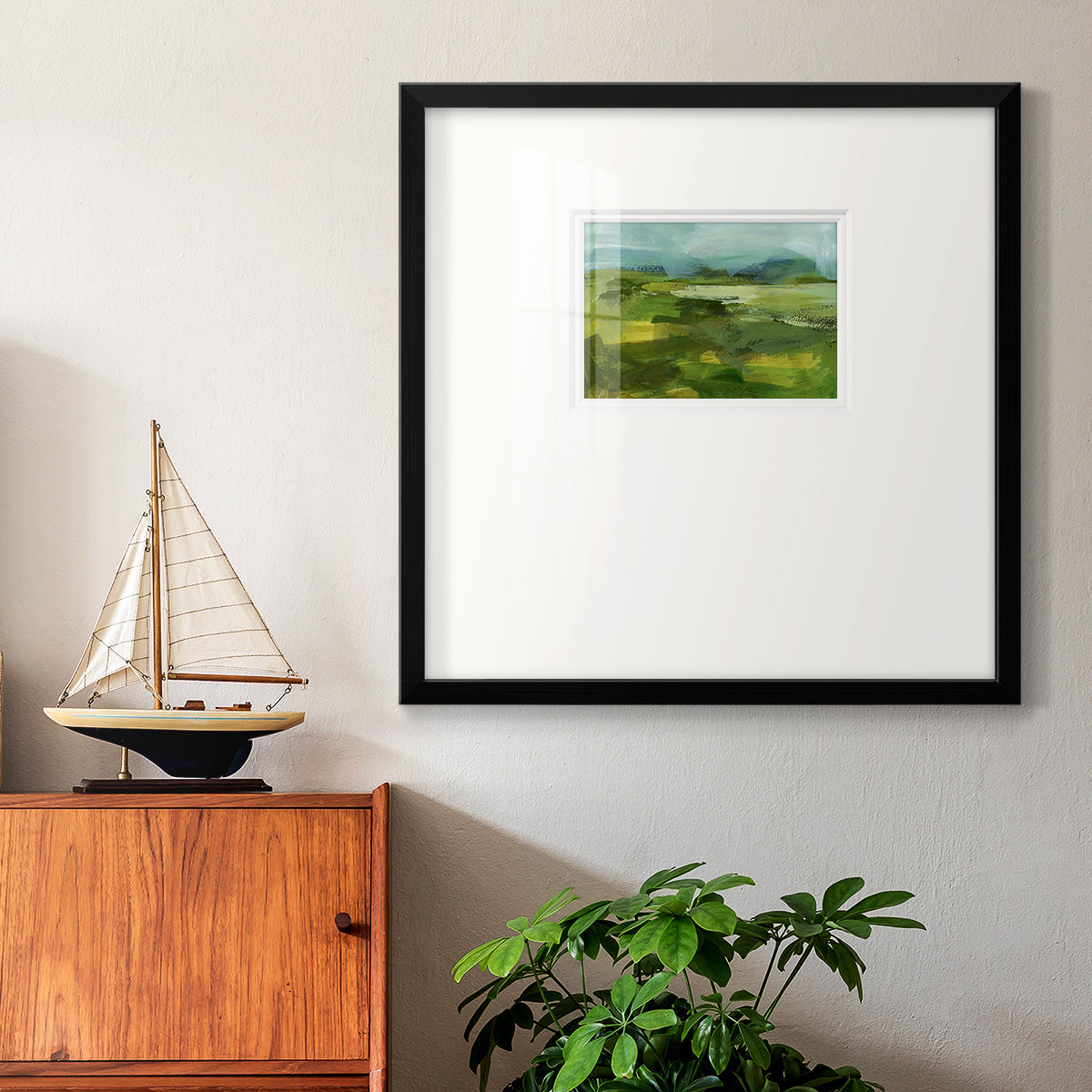 Emerald View IV Premium Framed Print Double Matboard