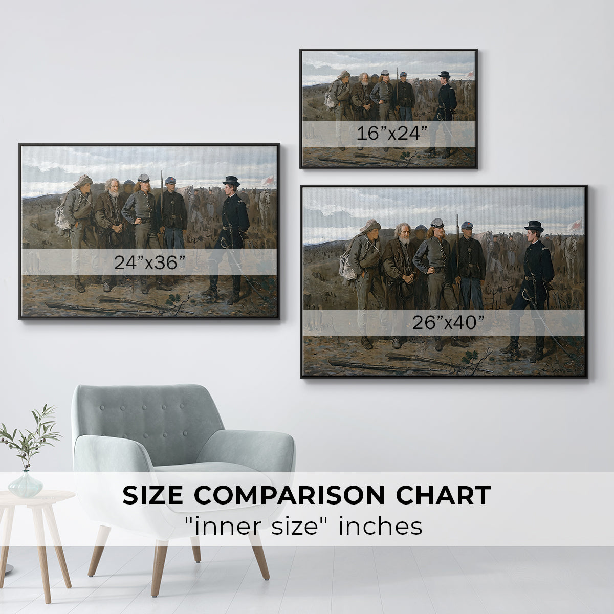 Prisoners from the Front, 1866 - Floater Framed Canvas Print