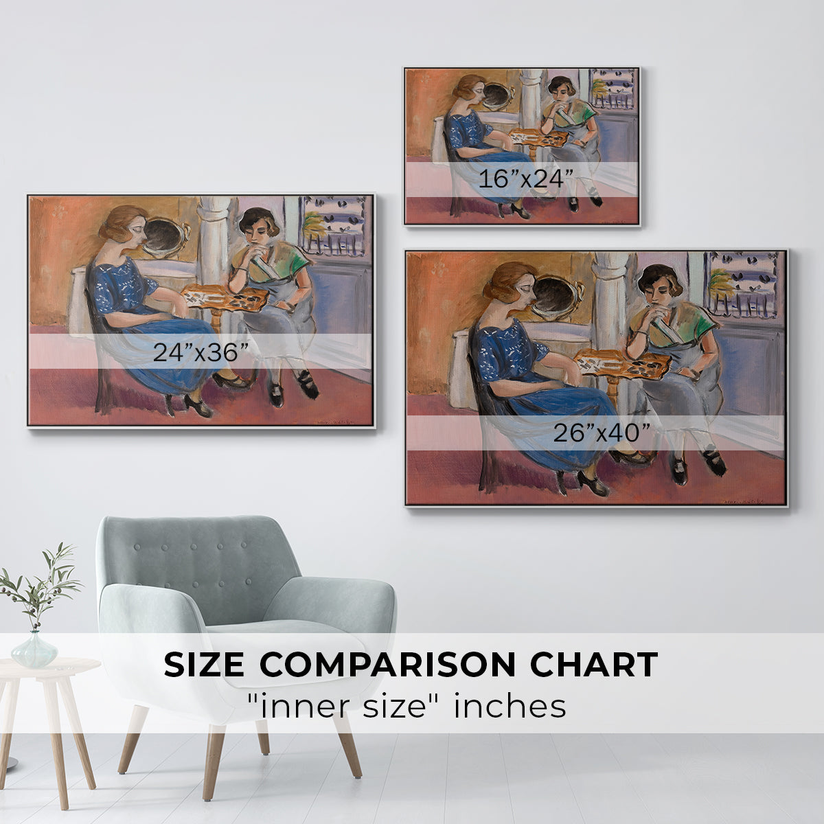 Domino Players, 1921 - Floater Framed Canvas Print