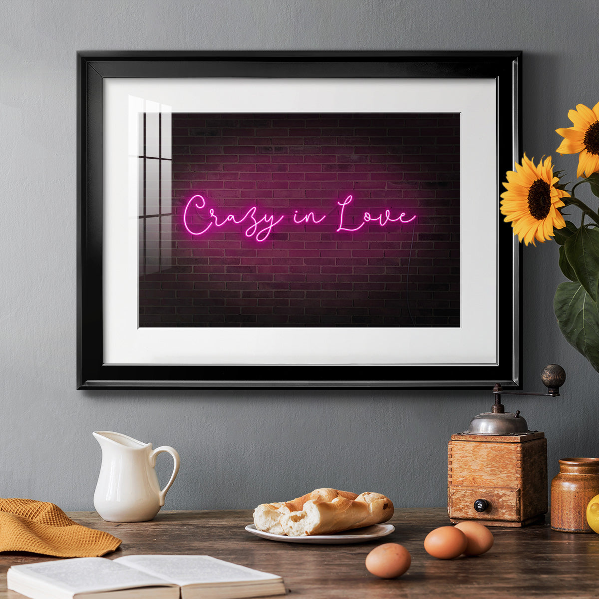 Neon Love II - Modern Framed Art Print