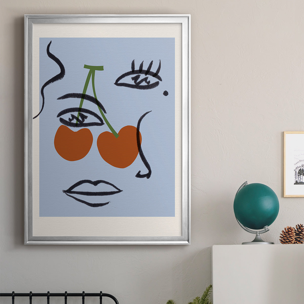 Cherry Baby I - Modern Framed Canvas Print
