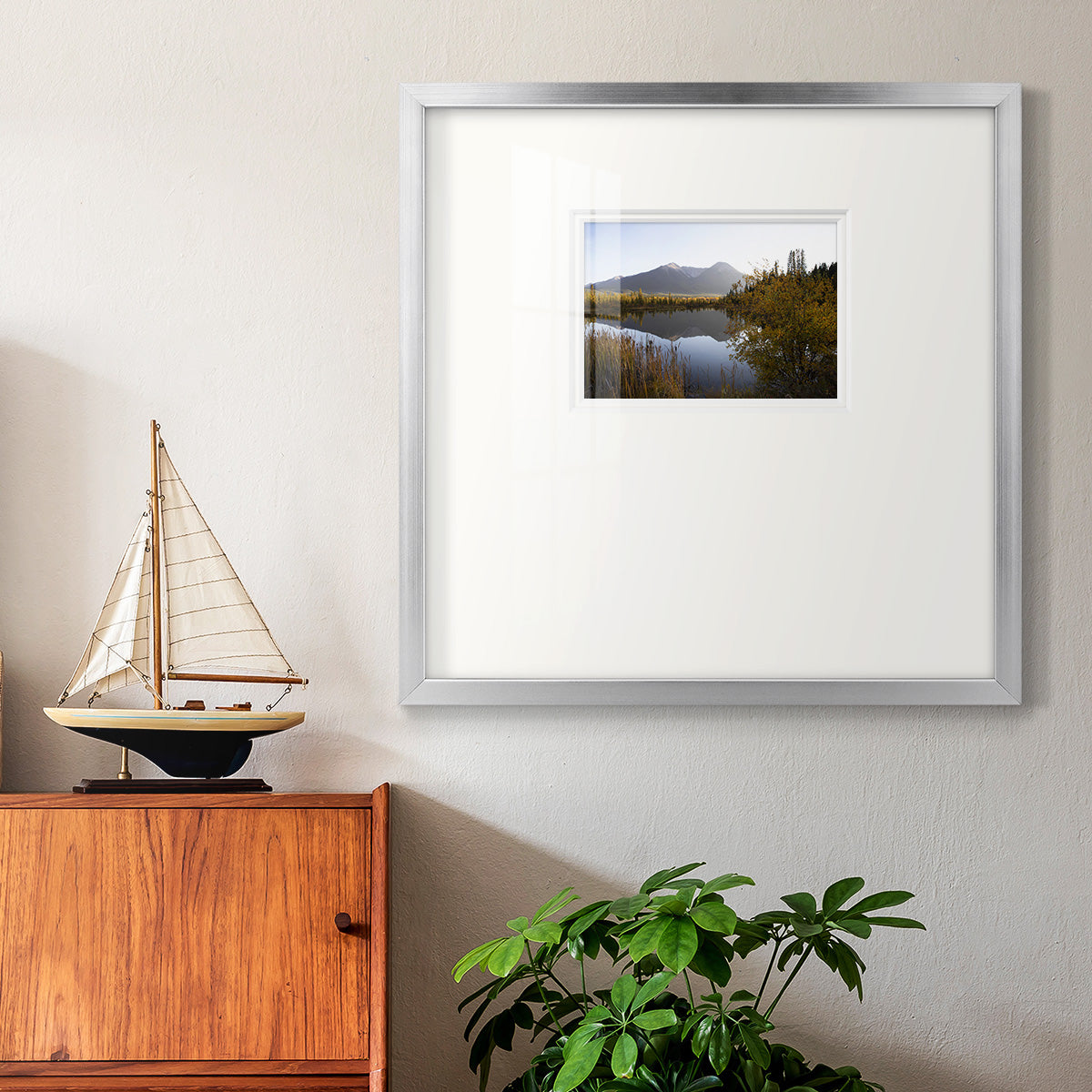 Low Light on Vermillion Premium Framed Print Double Matboard