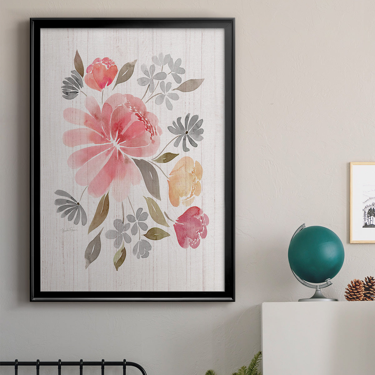 Loose Peonies I - Modern Framed Canvas Print