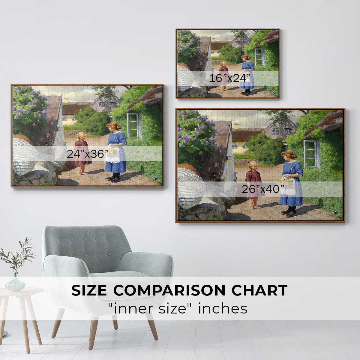 Summer Day in Jyllinge, 1922 - Floater Framed Canvas Print