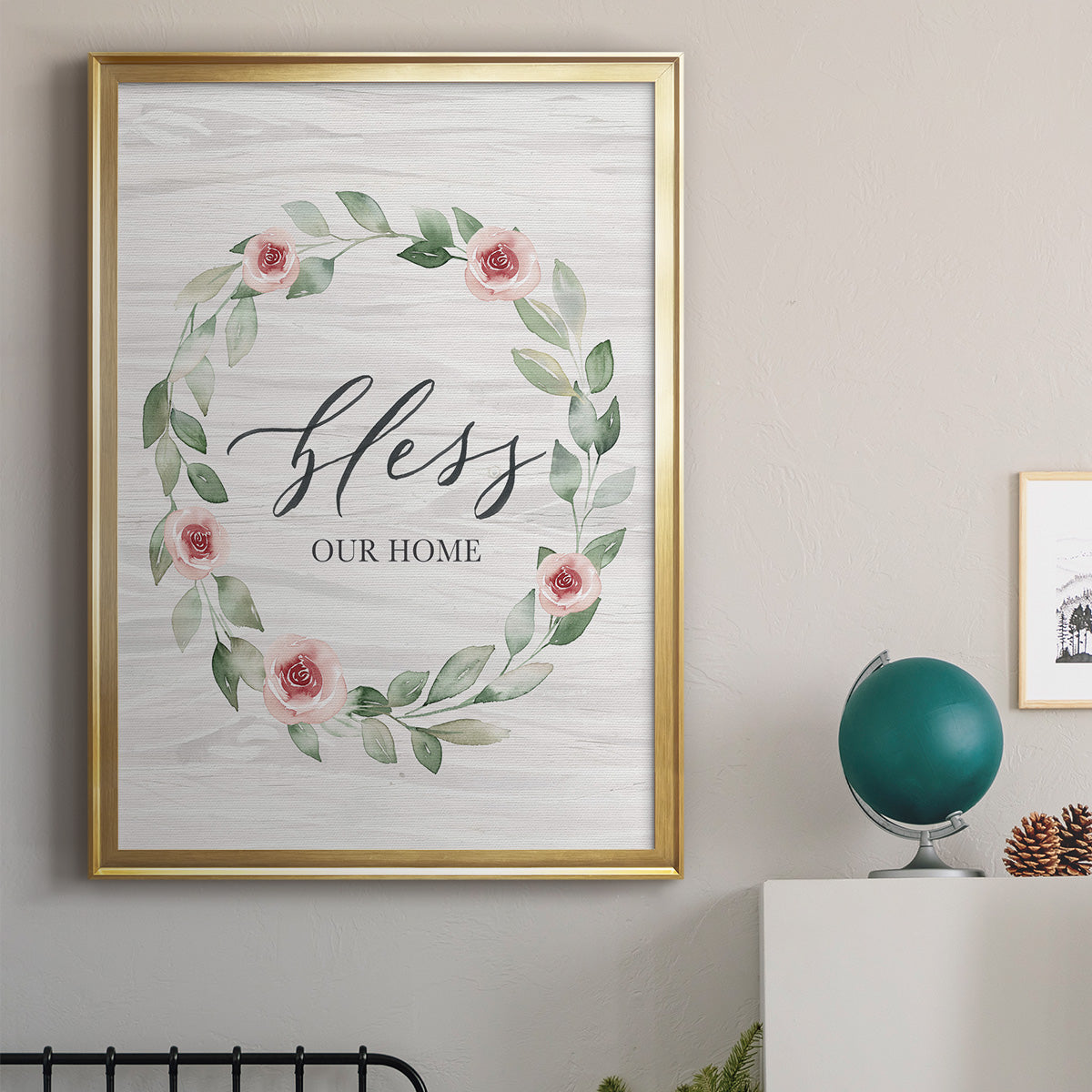 Bless Our Home - Modern Framed Canvas Print