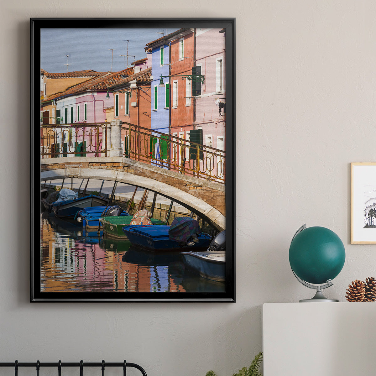 Colorful Canal - Modern Framed Canvas Print