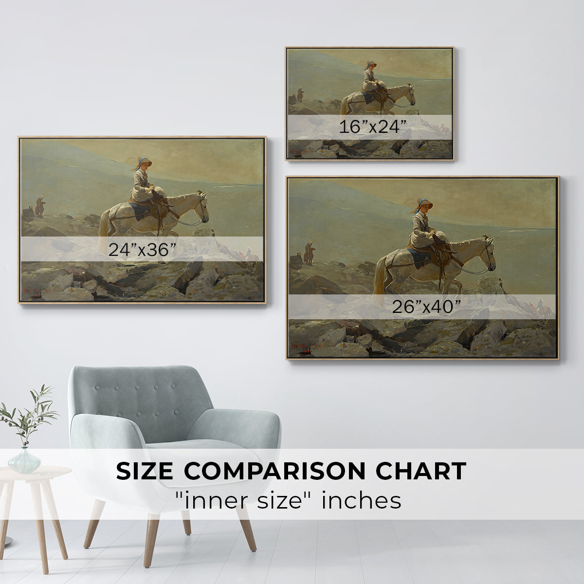 The Bridle Path, White Mountains, 1868 - Floater Framed Canvas Print
