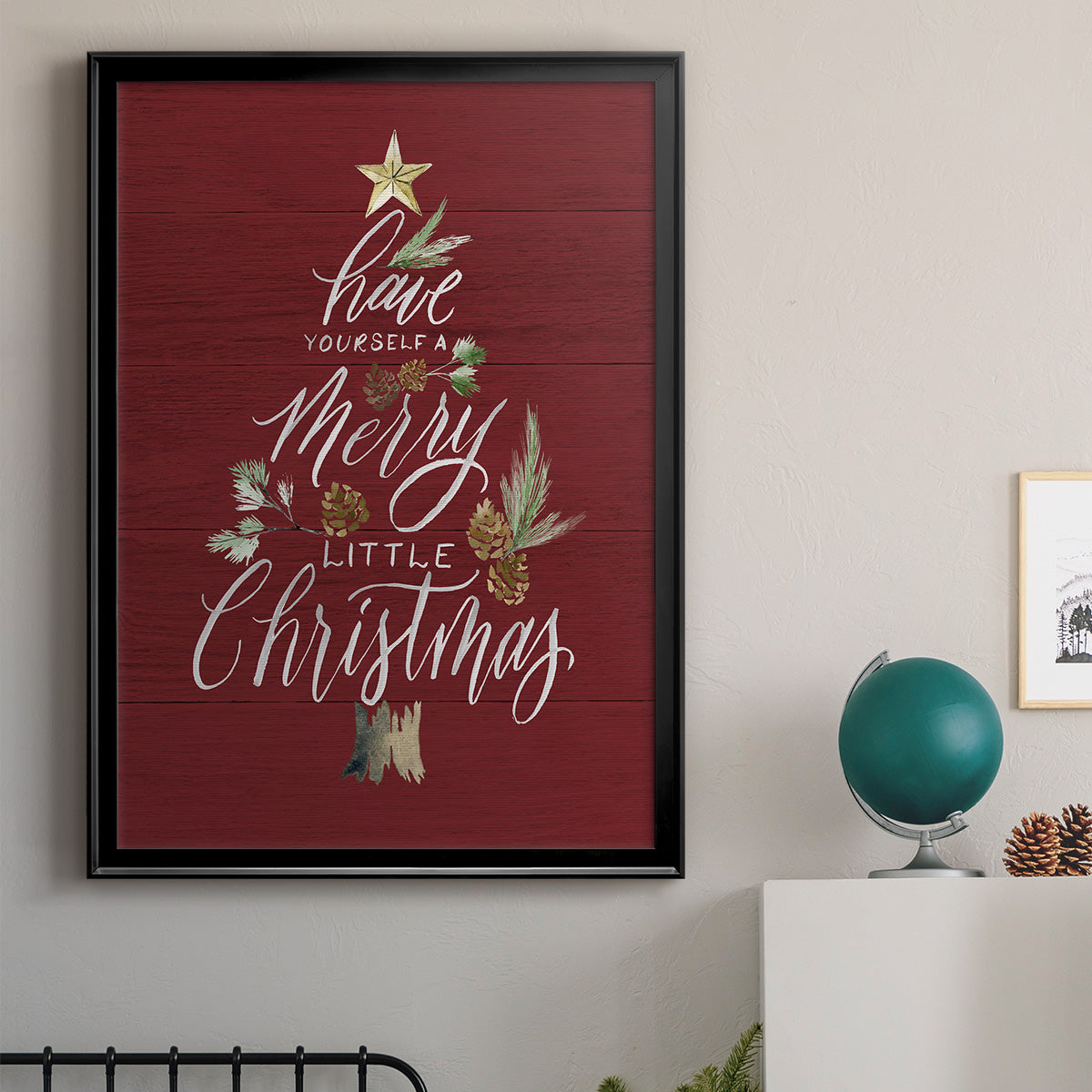 Merry Little Christmas - Modern Framed Canvas Print