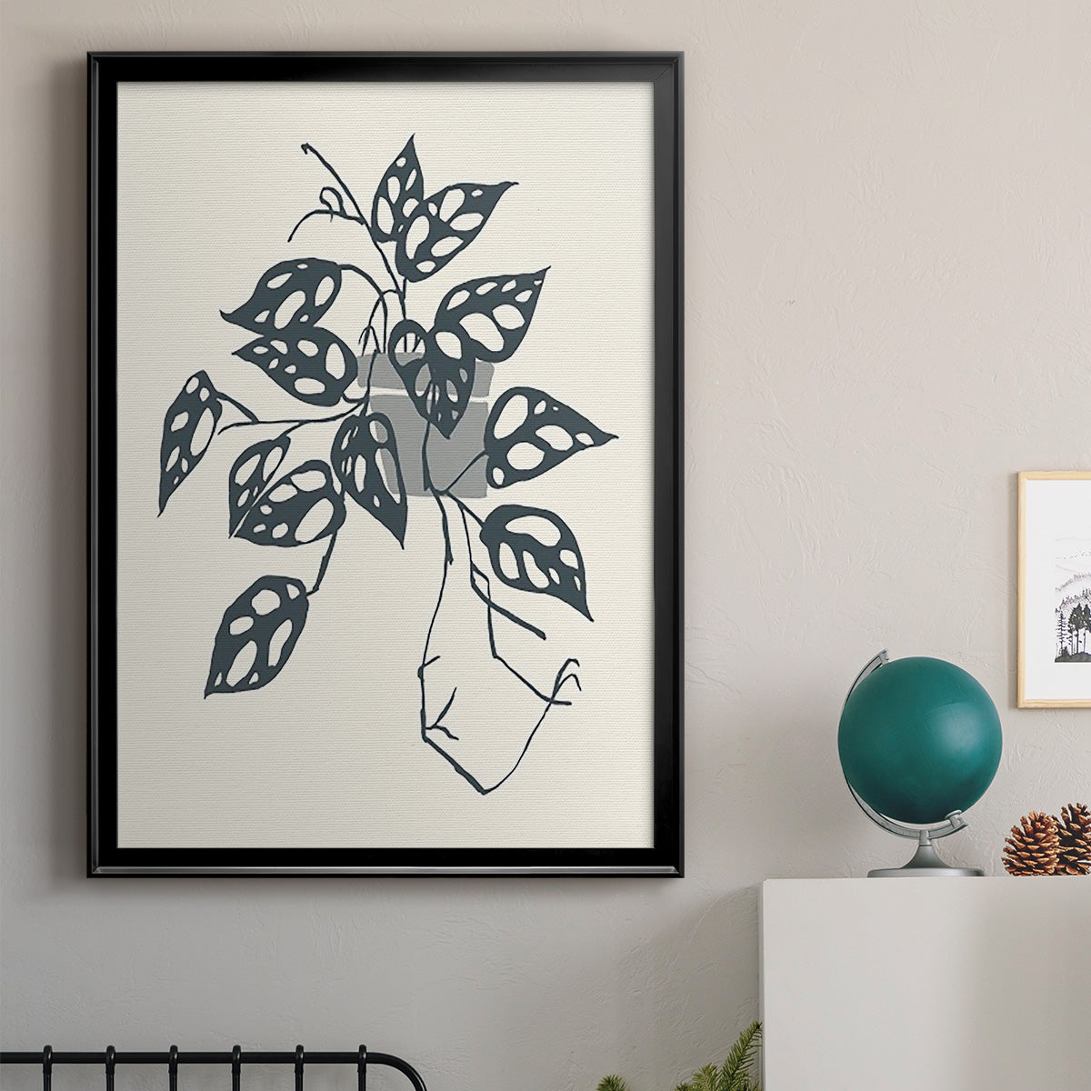 Growing Leaves III - Modern Framed Canvas Print