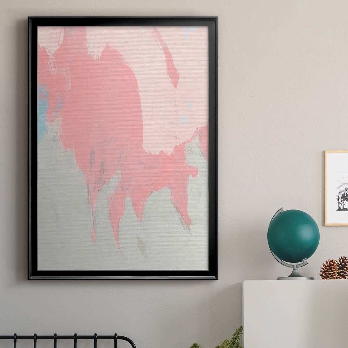 Blushing Abstract II - Modern Framed Canvas Print