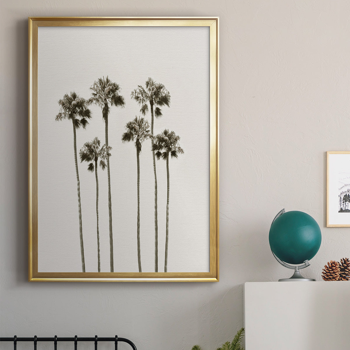 Palm Getaway - Modern Framed Canvas Print