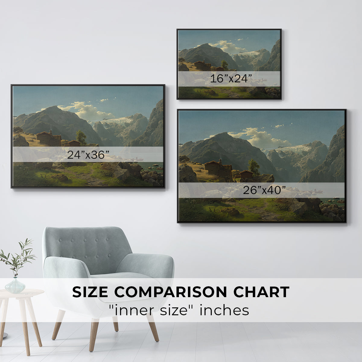 Balestrand, 1848 - Floater Framed Canvas Print