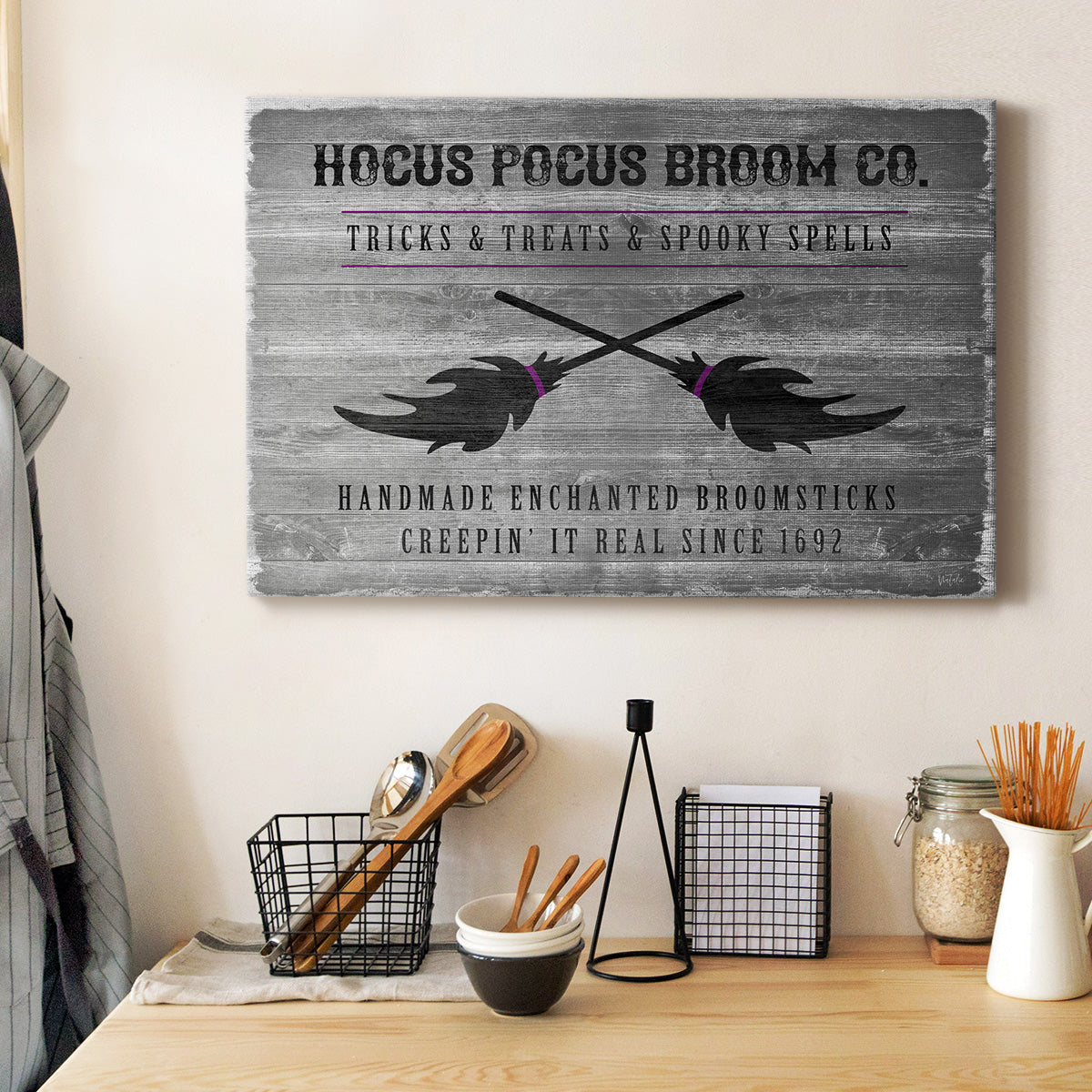 Hocus Pocus Broom Co. - Canvas Art Print