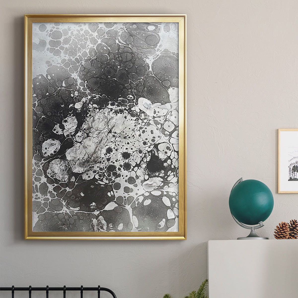 Marbling VI - Modern Framed Canvas Print