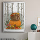 Fox Curled on Pumpkin - Modern Framed Canvas Print