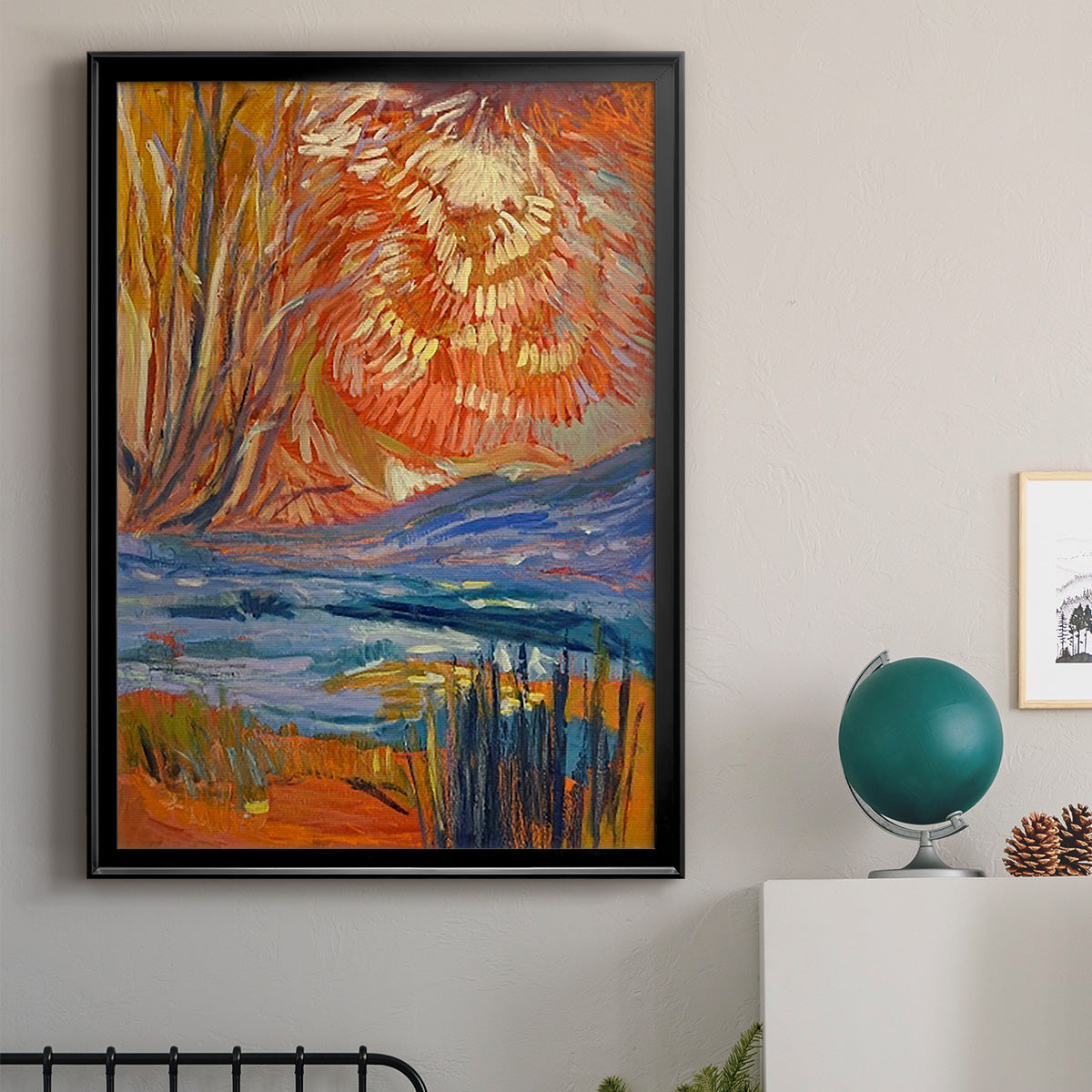 Cadmium Winter Solstice II - Modern Framed Canvas Print