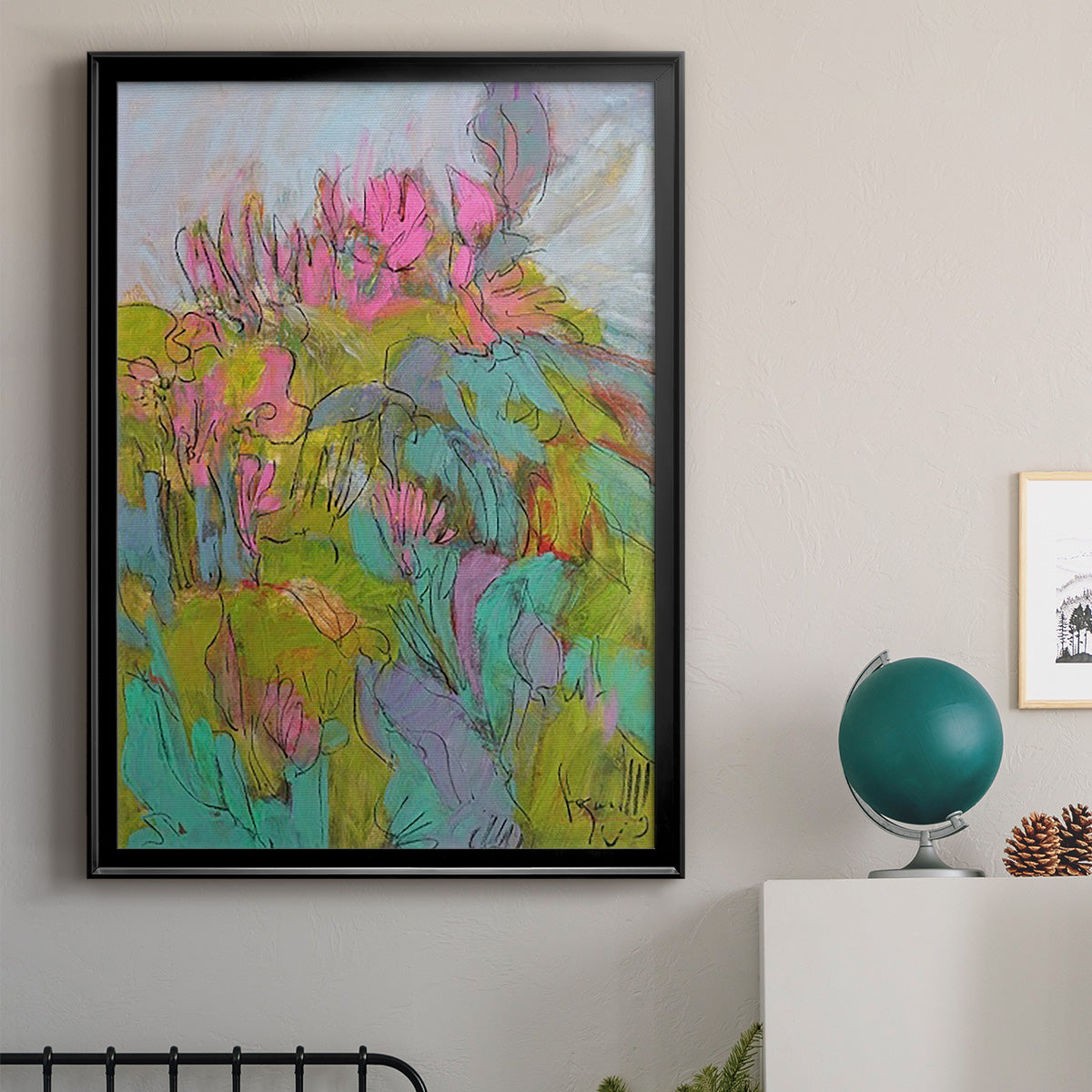 Rise and Bloom - Modern Framed Canvas Print