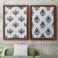 Indigo Bloom Pattern I - Premium Framed Canvas 2 Piece Set - Ready to Hang