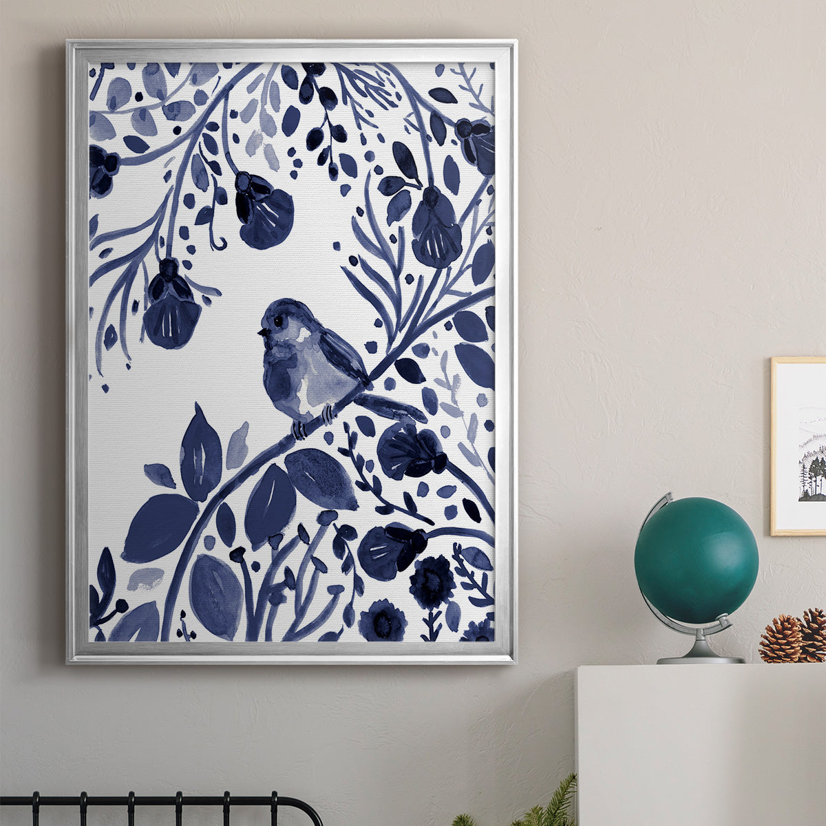 Indigo Song II - Modern Framed Canvas Print
